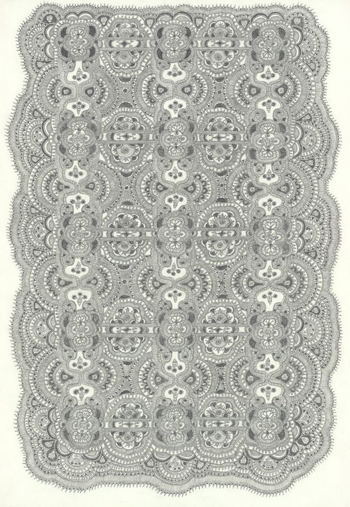 drawing pencil paper detail contemporary patrick roman scherer ornament vienna fine art  carpet pattern