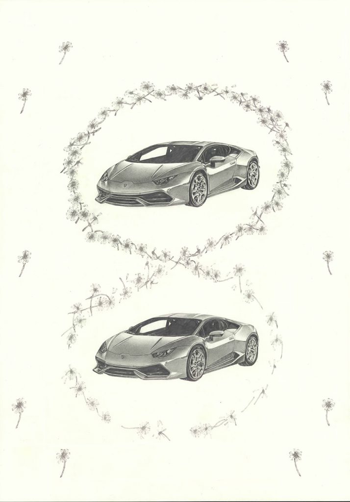 drawing pencil paper detail contemporary patrick roman scherer vienna fine daisy chain lamborghini pattern