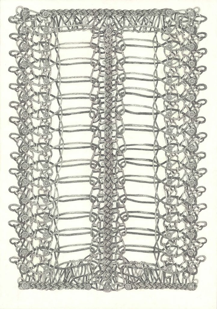 drawing pencil paper zeichnung detail contemporary patrick roman scherer ornament vienna fine art uniform braid  pattern