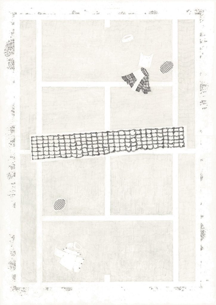 drawing zeichnung pencil paper contemporary patrick roman scherer vienna fine art tennis court pattern