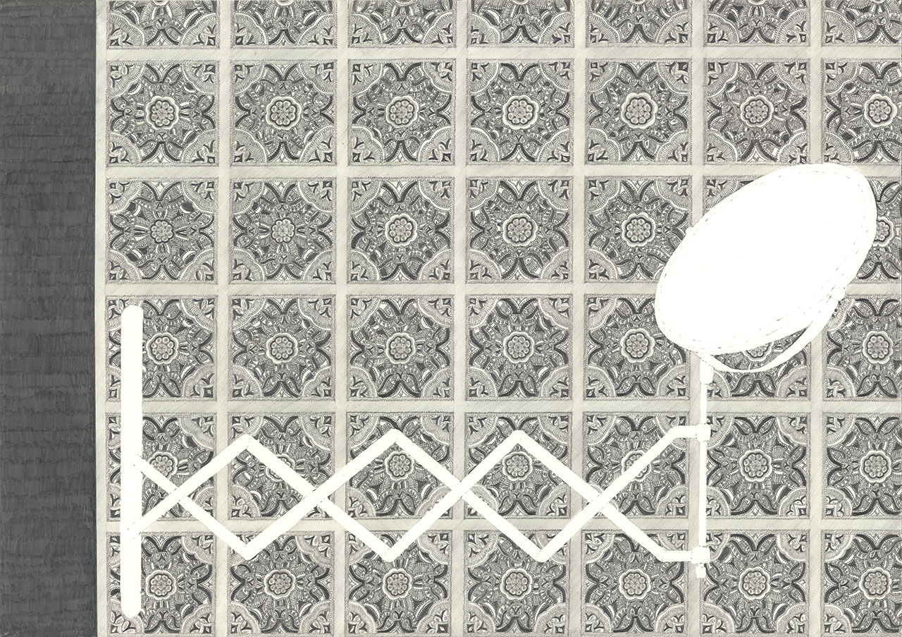 drawing zeichnung pencil paper contemporary patrick roman scherer ornament vienna fine art tiles pattern mirror