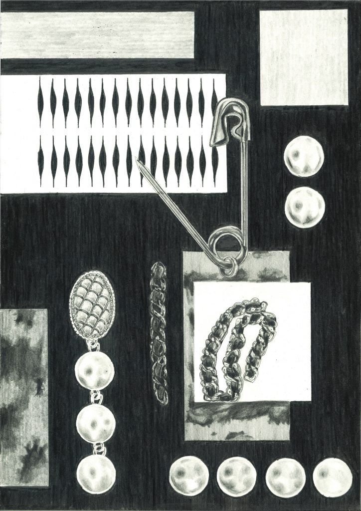 drawing pencil paper detail contemporary patrick roman scherer ornament vienna fine art installation object pattern vintage pearl