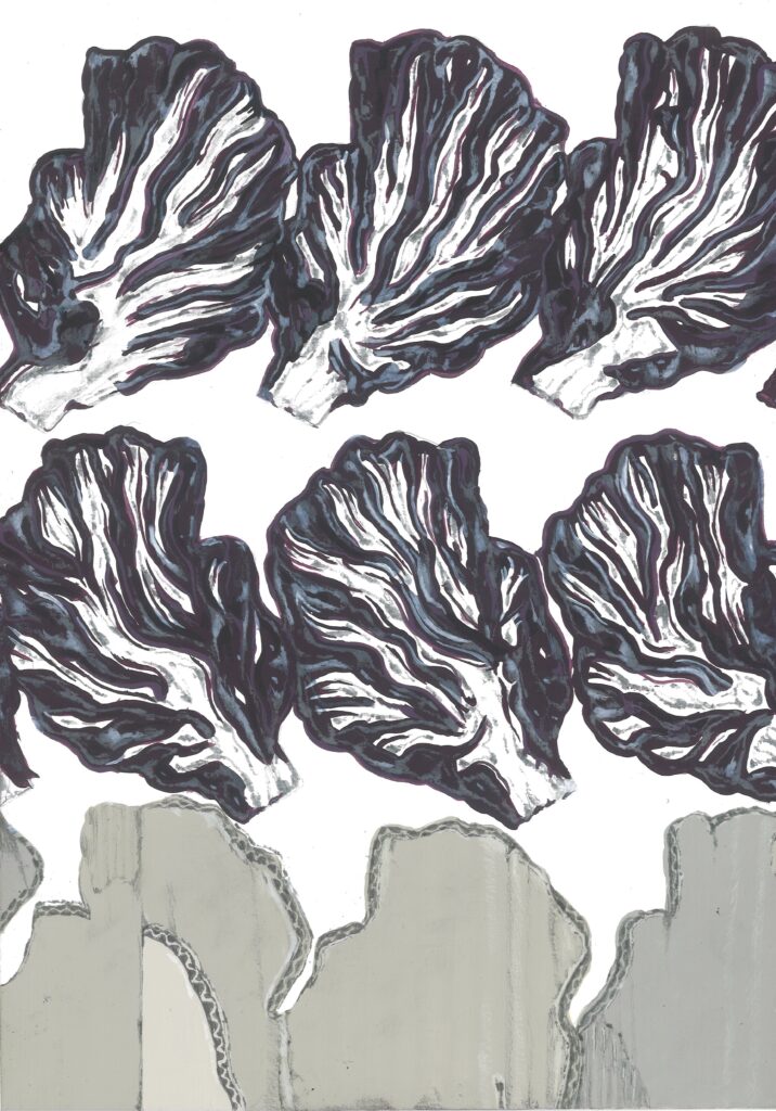 Zeichnung dessin drawing pencil paper detail contemporary patrick roman scherer ornament vienna fine art installation object palmtree pattern acrylic