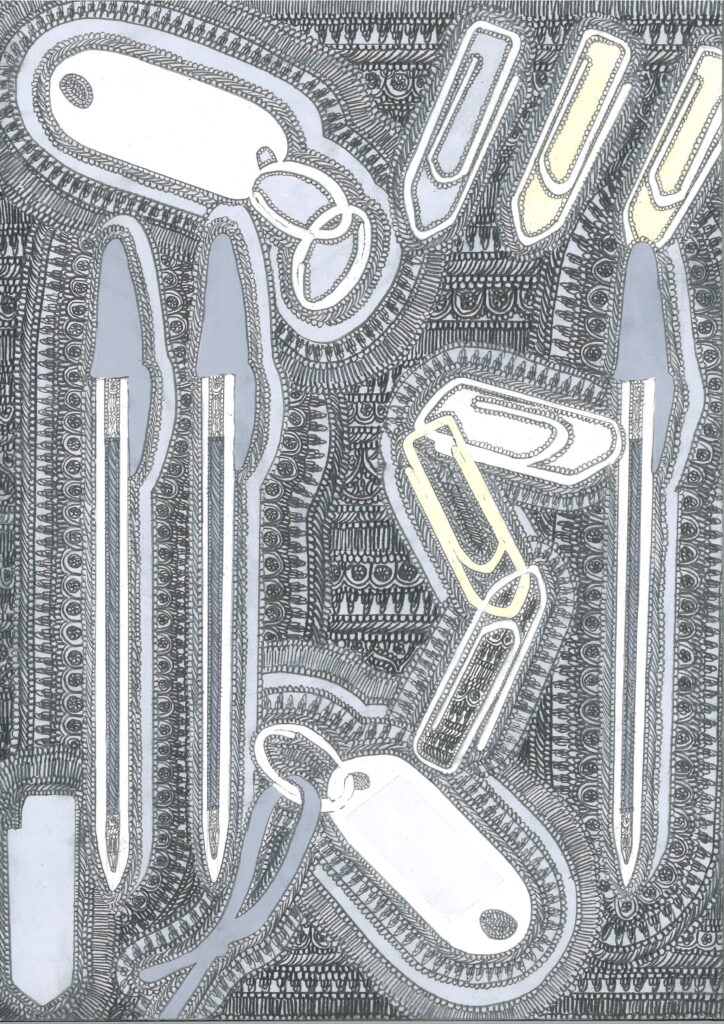 dessin Zeichnung drawing acrylic pencil paper detail contemporary patrick roman scherer ornament vienna fine art installation object palmtree pattern gallery installation Salzburg Herminengasse1 artist vienna