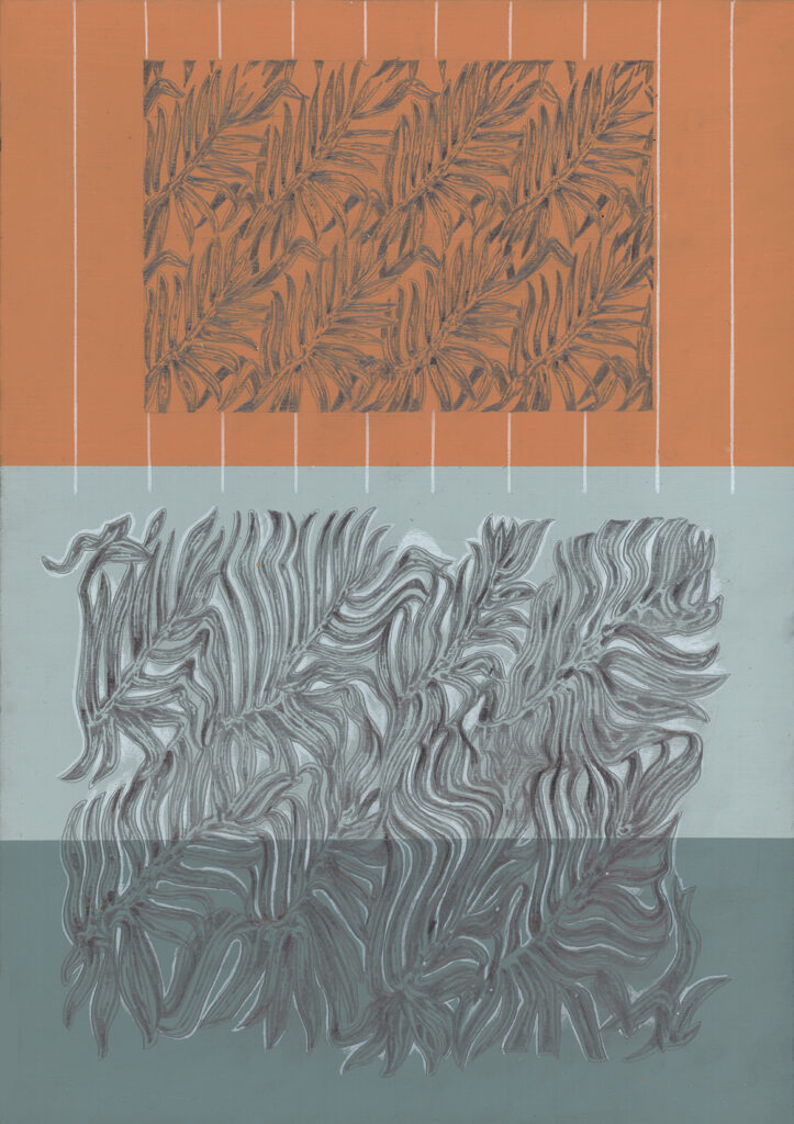 drawing pencil paper detail contemporary patrick roman scherer ornament vienna fine art installation object palmtree pattern acrylic