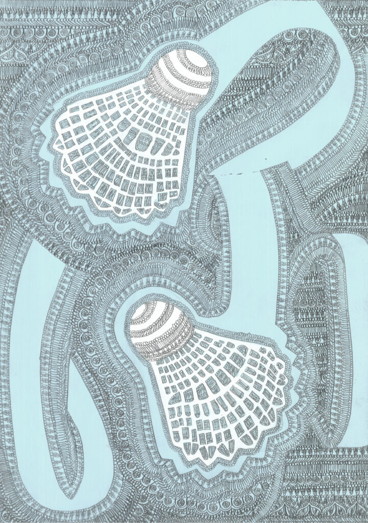 drawing pencil paper detail contemporary patrick roman scherer ornament vienna fine art installation object palmtree pattern acrylic