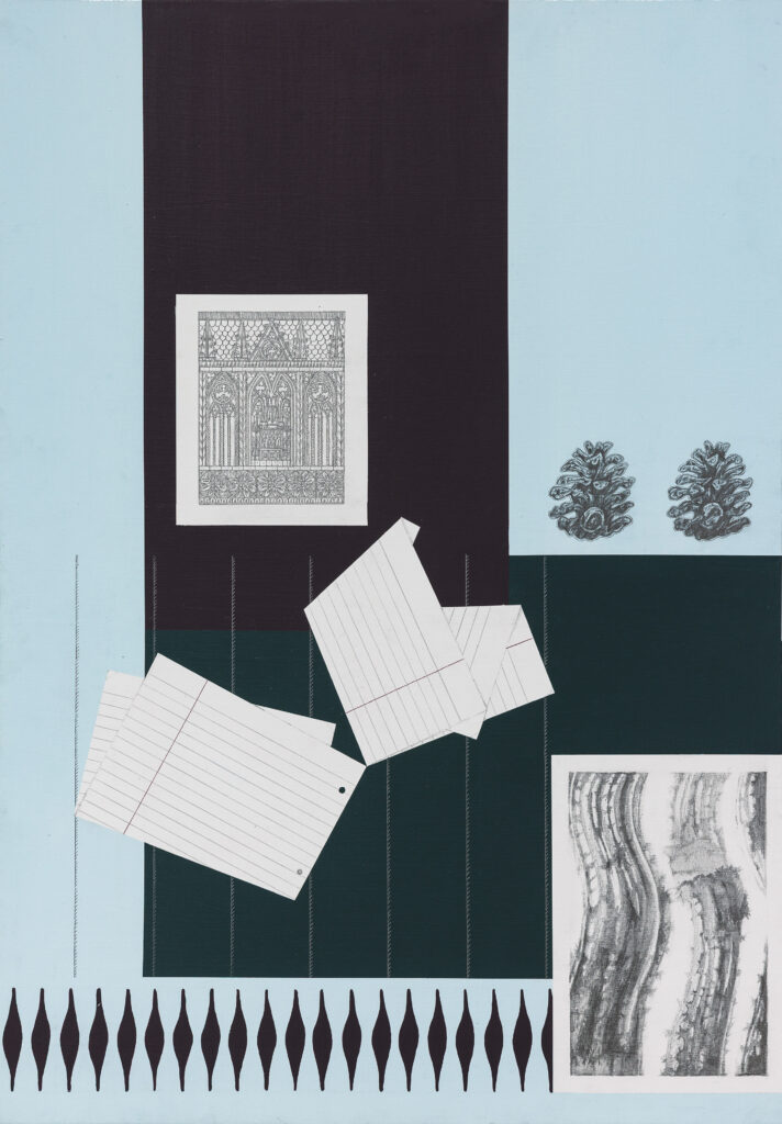 drawing pencil paper detail contemporary patrick roman scherer ornament vienna fine art installation object palmtree pattern acrylic