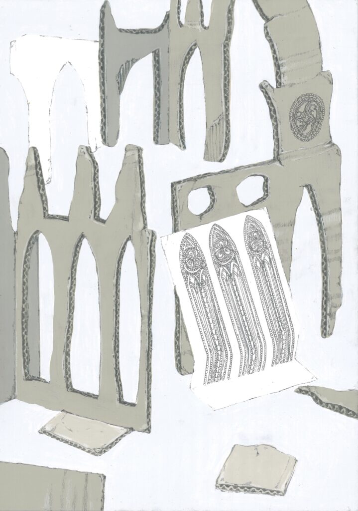 Zeichnung dessin drawing pencil paper detail contemporary patrick roman scherer ornament vienna fine art installation object palmtree pattern acrylic