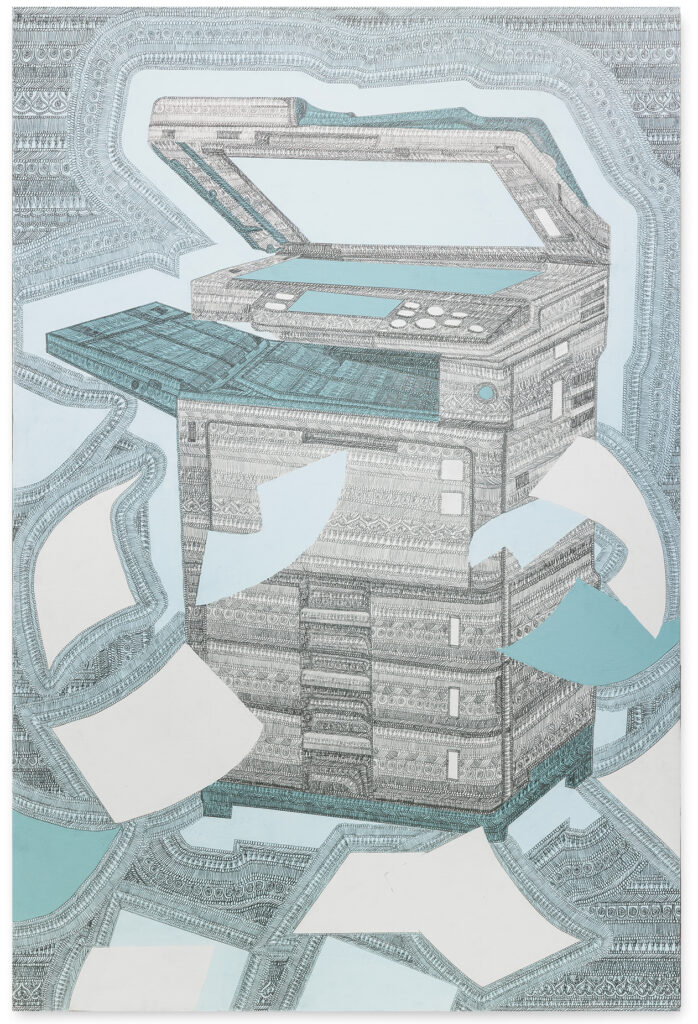 dessin drawing acrylic pencil paper detail contemporary patrick roman scherer ornament vienna fine art installation object palmtree pattern gallery installation Salzburg Herminengasse1 artist vienna Davy Art Space Artspace Galerie patrickromanscherer